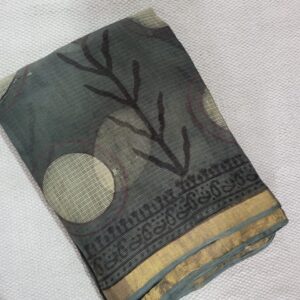 Hand block organic Vanaspati Ajrakhs prints Pure kota doria saree