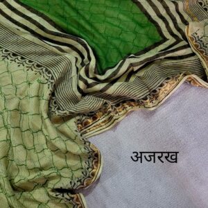 Hand block organic Vanaspati Ajrakhs prints Pure kota doria saree