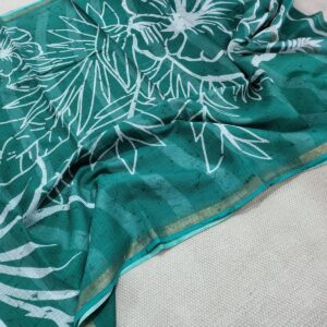 Hand block organic Vanaspati Ajrakhs prints Pure kota doria saree