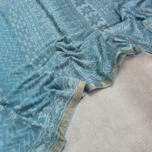 Hand block organic Vanaspati Ajrakhs prints Pure kota doria saree
