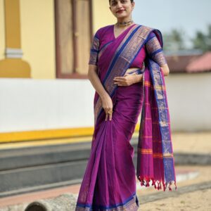 Premium Kanchi cotton Saree with blouse