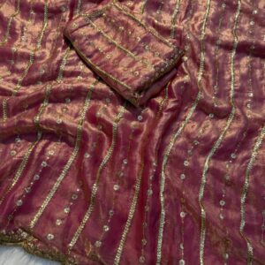 Soft Pixel Crushed Space Silk Fabric Along With Designer , Sequence C