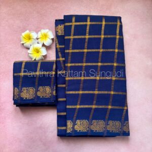 Navy blue Pavithra kattam sungudi saree