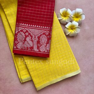Premium Quality Silver Pentex Sungudi Cotton Saree