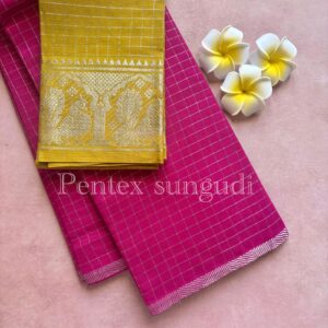 Premium Quality Silver Pentex Sungudi Cotton Saree