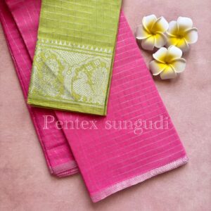 Premium Quality Silver Pentex Sungudi Cotton Saree