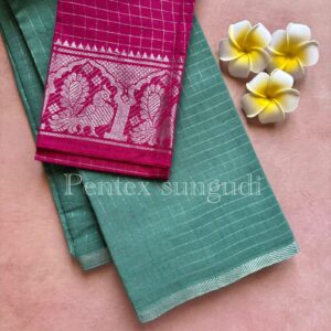 Premium Quality Silver Pentex Sungudi Cotton Saree