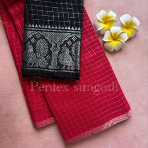 Premium Quality Silver Pentex Sungudi Cotton Saree