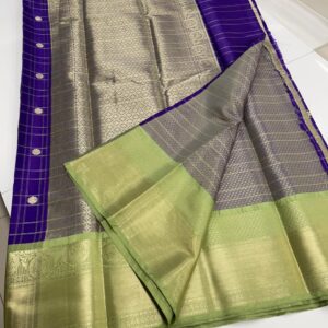 Soft Banarasi Semi-Silk Saree with Katan Finish & Semi-Kanchi Border