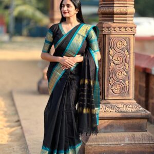 Premium Kanchi cotton Saree with blouse
