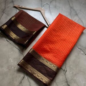 Semi Banarasi Silk Saree – Trending Zari Checks Collection