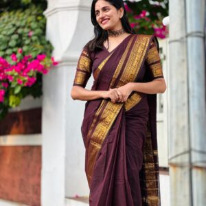 Premium Kanchi cotton Saree with blouse