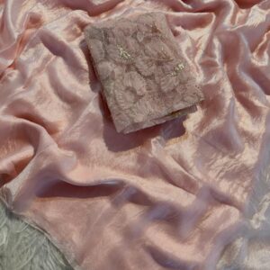 Soft Fendy Satin Silk Saree with Designer Net Blouse