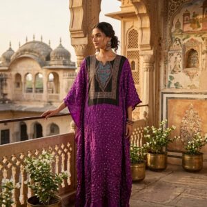 Modal Ajrakh Bandhani Unstitched Fabric