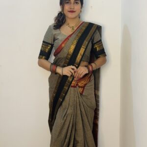 🌸 Kanchi Cotton Ganga Jamuna Kattam Saree 🌸