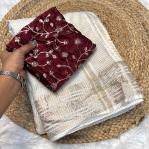 ✨ Elegant Viscose Russian Dola Jacquard Saree ✨