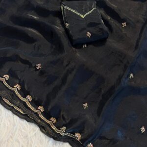 ✨ Elegant Space Silk Saree with Intricate Handwork ✨