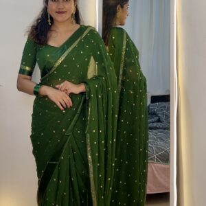 Elegant Viscose Georgette Saree with All-Over Sequence Work