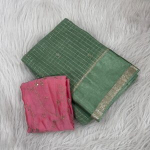 Viscose Georgette Saree with Butti & Sequence Work
