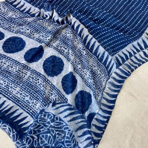 Pure Hand Block Printed Double Diamond Chiffon Saree