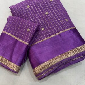 Viscose Georgette Chex Sequence Full Worked Saree