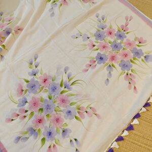 Hand-Painted Mul Cotton Saree – All Over Painted Design