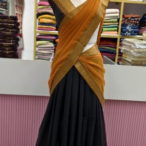 Premium Kanchi Cotton Dhawani Set | Timeless Traditional Elegance