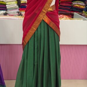 Premium Kanchi Cotton Dhawani Set | Timeless Traditional Elegance