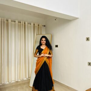 Premium Kanchi Cotton Dhawani Set | Timeless Traditional Elegance