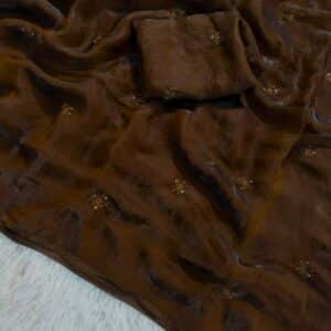 ✨ PREMIUM SPACE SILK SATIN SAREE ✨