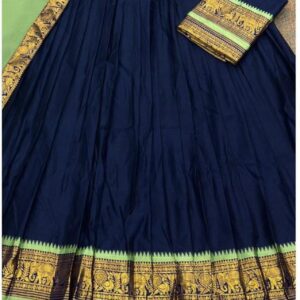 ✨ Kanchi Cotton Inspired Cotton-Silk Mix Semi-Stitched Dhawani Set ♥️