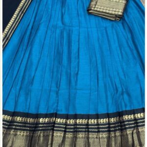✨ Kanchi Cotton Inspired Cotton-Silk Mix Semi-Stitched Dhawani Set ♥️
