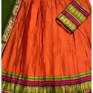 ✨ Kanchi Cotton Inspired Cotton-Silk Mix Semi-Stitched Dhawani Set ♥️