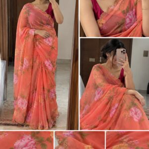 🌸 NEW GEORGETTE HANDWORK SAREE 🌸