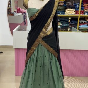 ✨ Kanchi-Inspired Semi-Stitched Dhawani Set 💖