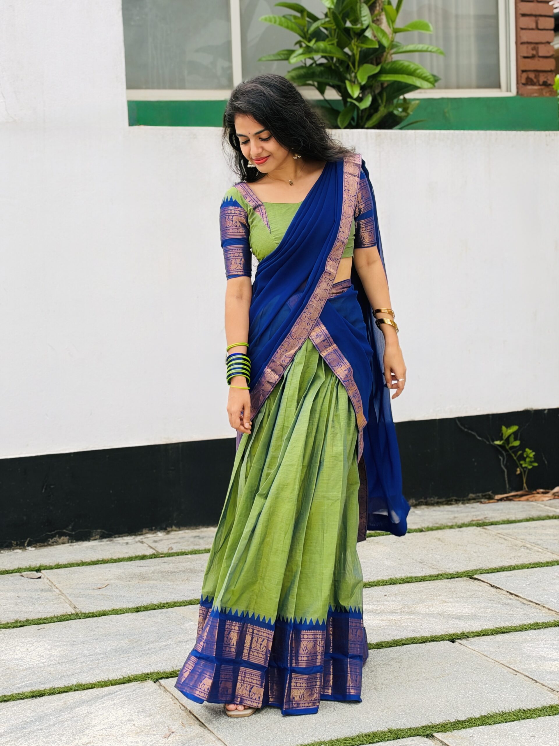 Classic Kanchi Cotton Dhavani Set - Image 3