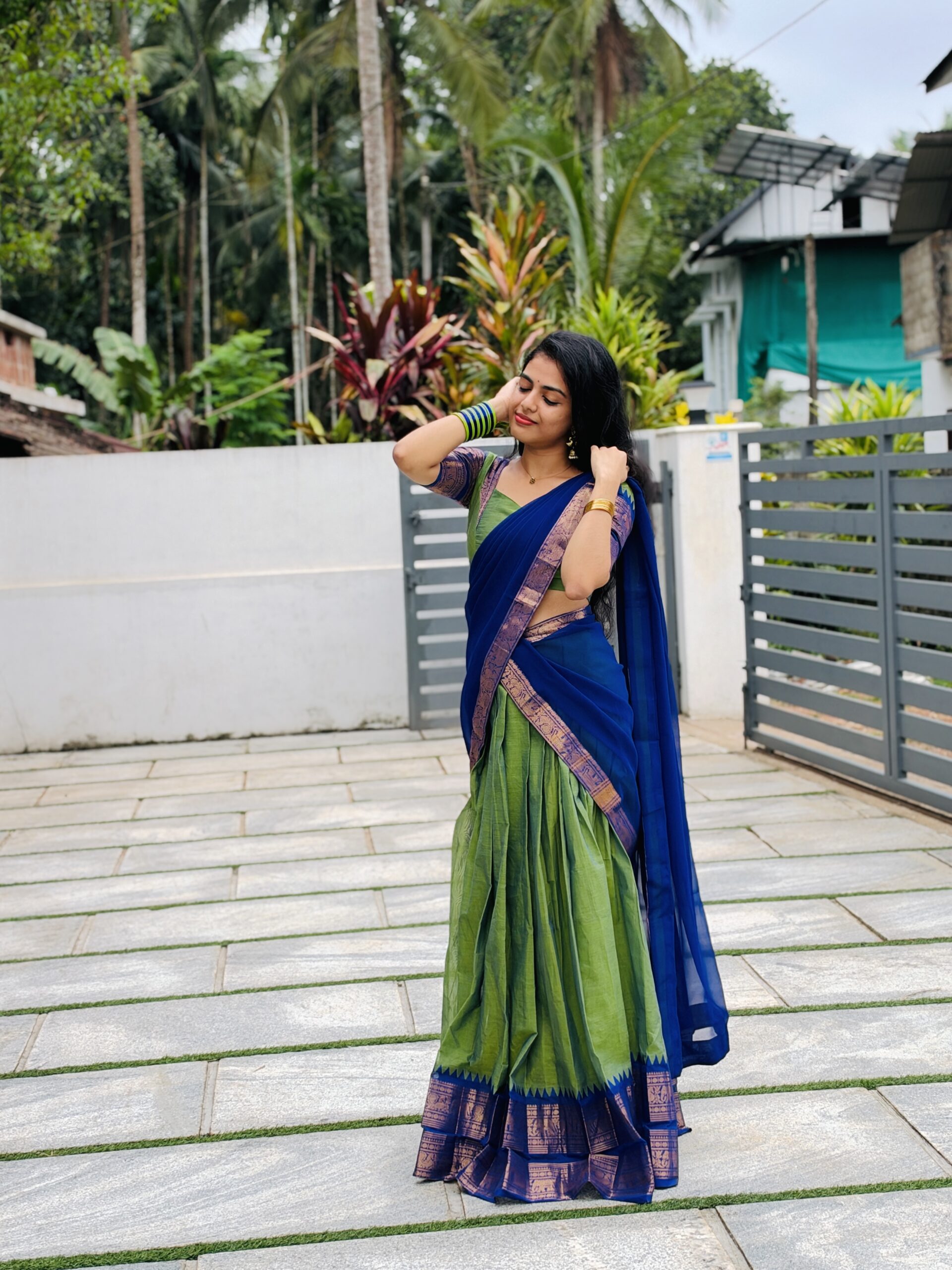 Classic Kanchi Cotton Dhavani Set - Image 4