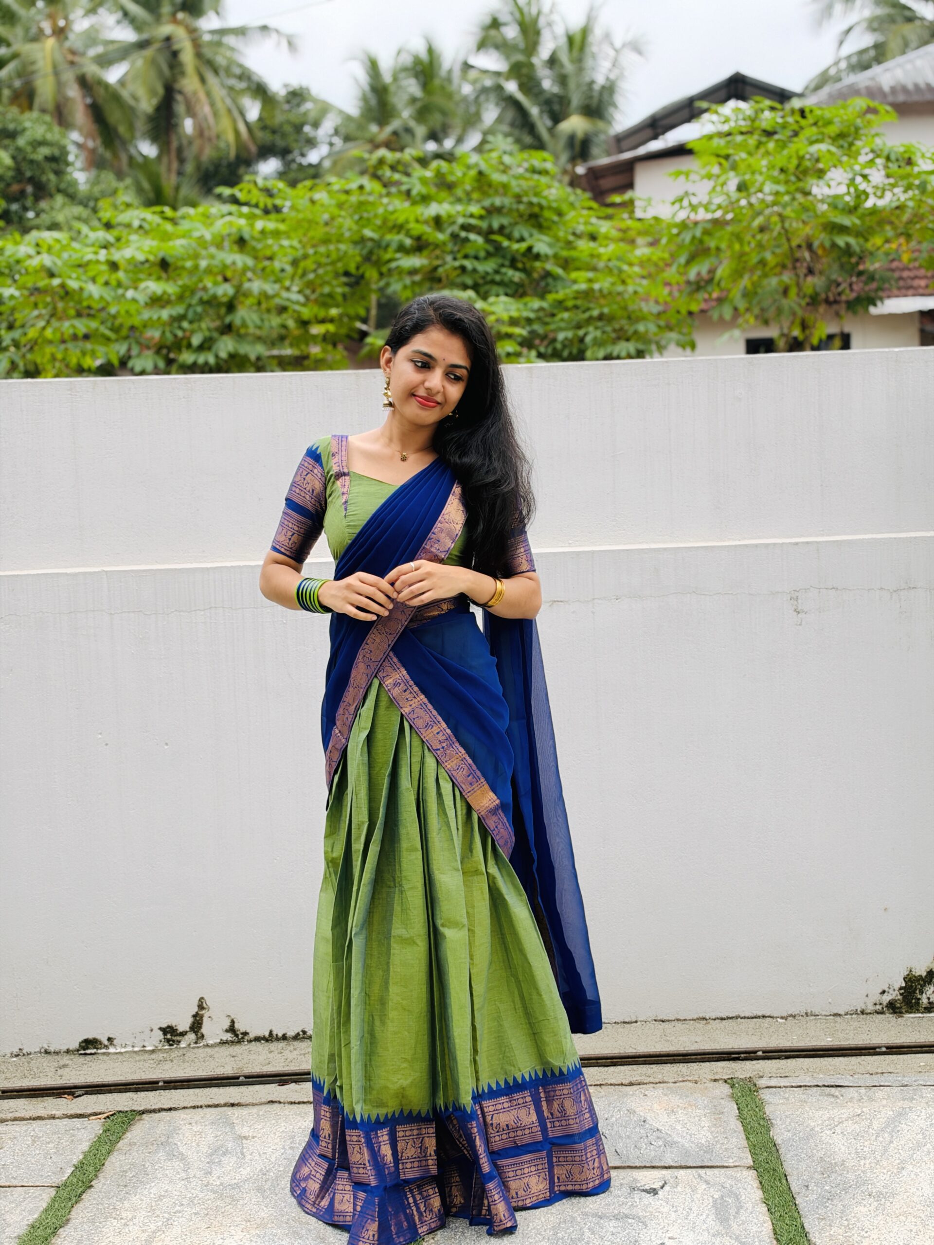 Classic Kanchi Cotton Dhavani Set - Image 2